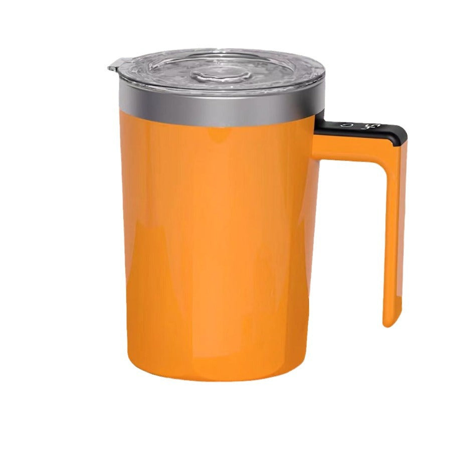 Automatic Stirring Cup With Temperature Display - Orange